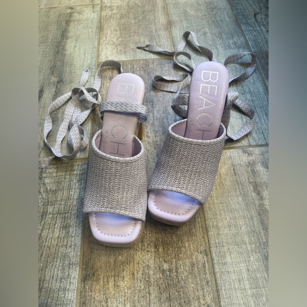 🆕 NEW Beach by Mattie’s Magnolia Platform Women's Lavender Wedge Sandals Size 9 - Picture 5 of 8